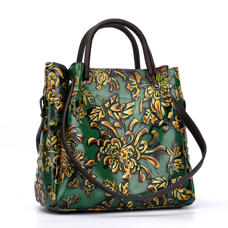 Retro Style Diagonal Cross Toe Layer Cowhide Bag-Handbags-Yellow-Free Shipping Leatheretro