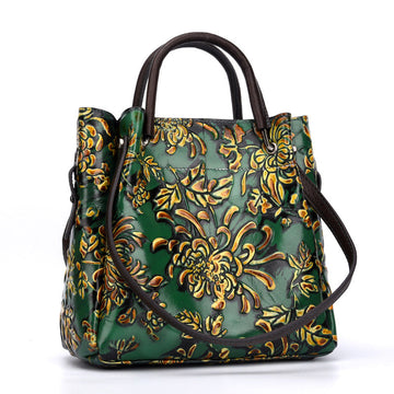 Retro Style Diagonal Cross Toe Layer Cowhide Bag-Handbags-Yellow-Free Shipping Leatheretro
