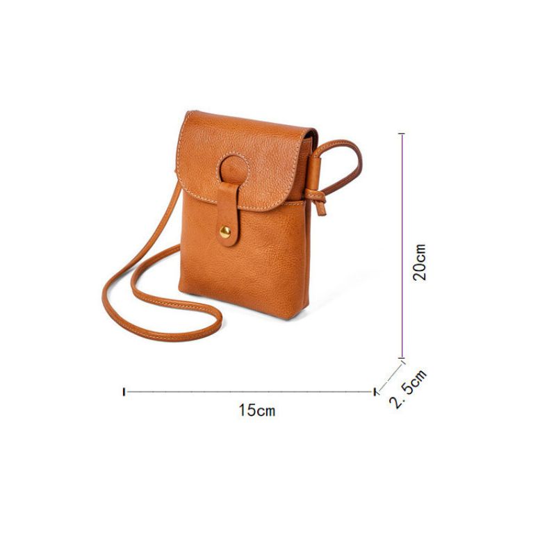 Retro Top Layer Cowhide Cell Phone Bag-Handbags-Yellow-Free Shipping Leatheretro