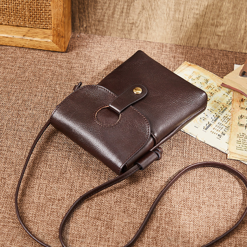 Retro Top Layer Cowhide Cell Phone Bag-Handbags-Coffee-Free Shipping Leatheretro