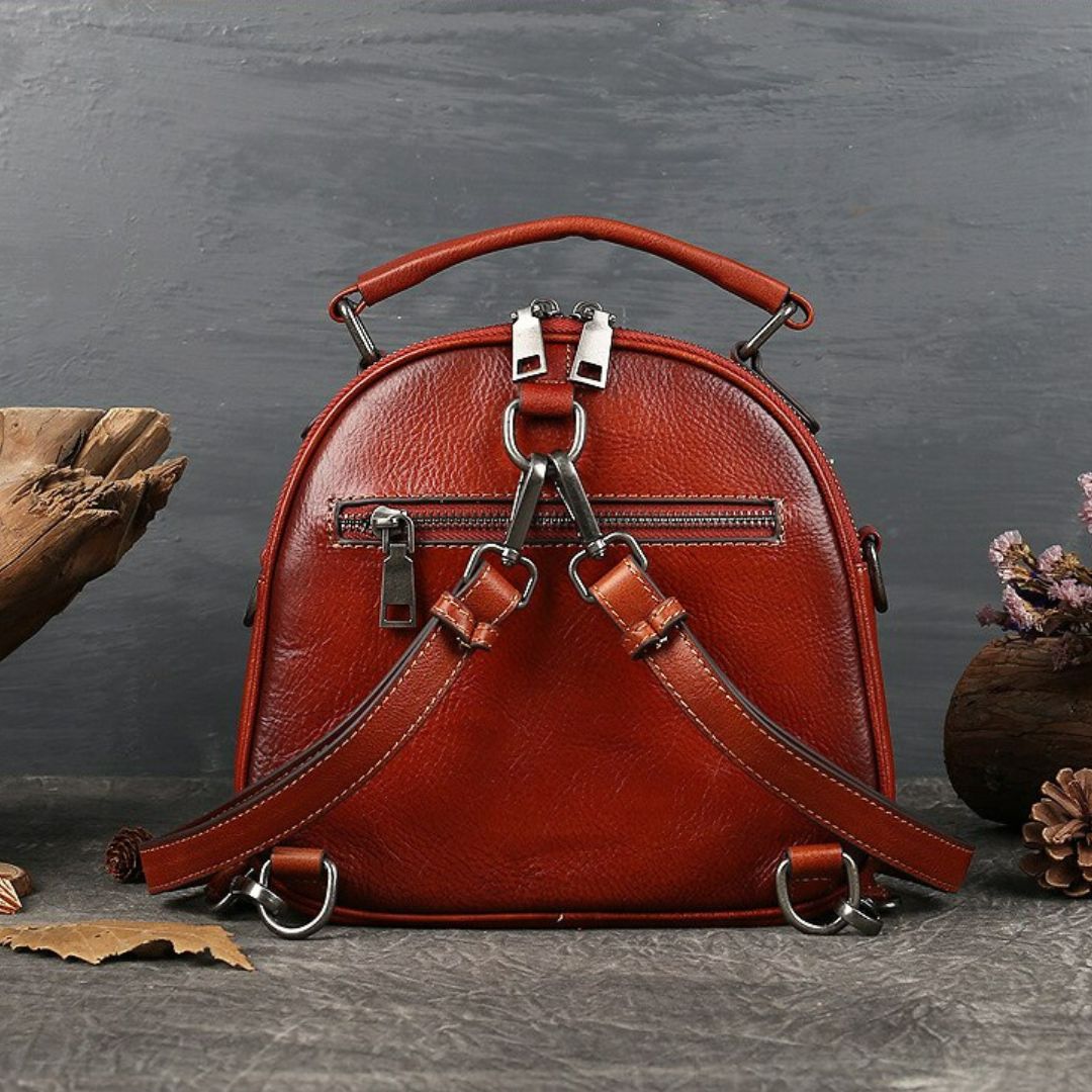 Retro Totem Women Real Leather Handbag-Handbags-Brown-Free Shipping Leatheretro