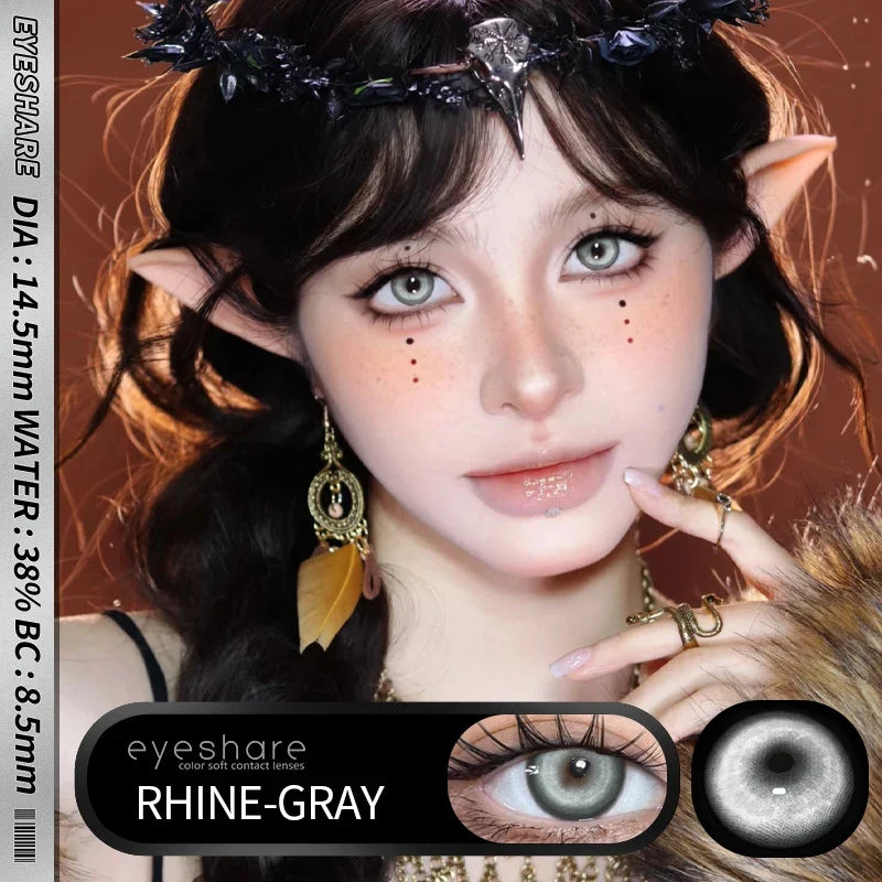 Contact Lenses 14.5mm 1Pair for Anime accessories for eyes Cosplay Color contact Lenses Halloween Eye Contacts yearly use-RHINE-BLUE-Free Shipping Leatheretro