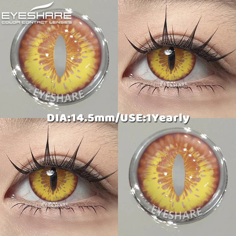 1 Pair red/white cosplay color contact lenses for eyes crazy Halloween Eye makeup Role playing Eye cosmetics color lens