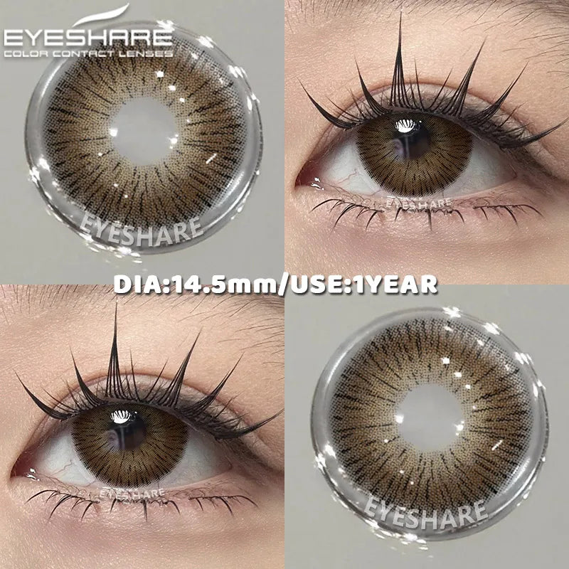 1 Pair Color Contact Lenses for Eyes Color Pupils Natural Brown Lenses Beautiful Pupils Cosmetic Gray Eye Lenses Yearly