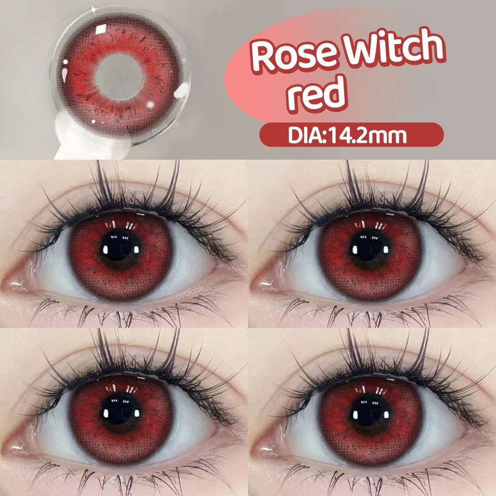 2pcs/pair Cyber Series Halloween Colored Contact Lenses for Makeup Eyes Big Pupils Red Contact Lenses Brown Lens Myopia