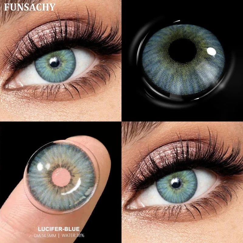 1 Pair Gray Color Contact Lenses for Eyes Natural Brown Blue Lenses Green Eye Contacts Beauty Cosmetic Pupils Yearly-LUCIFER-BLUE-0-Free Shipping Leatheretro