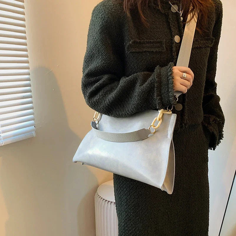 Stylish Women's Shoulder Bag - Soft Synthetic Leather Crossbody Bag-Handbags-Dark Green-Free Shipping Leatheretro