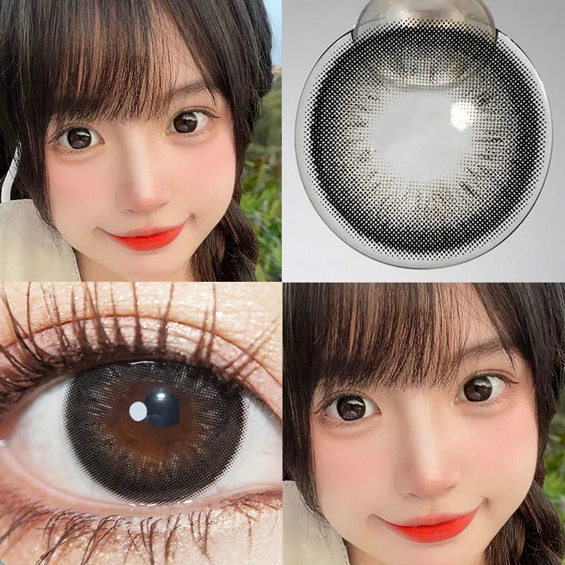 Colored Lenses For Eyes with Diopter Myopia Eyes Contacts Lens Beauty Pupil 1 Pair Natural Cosmetics Yearly New