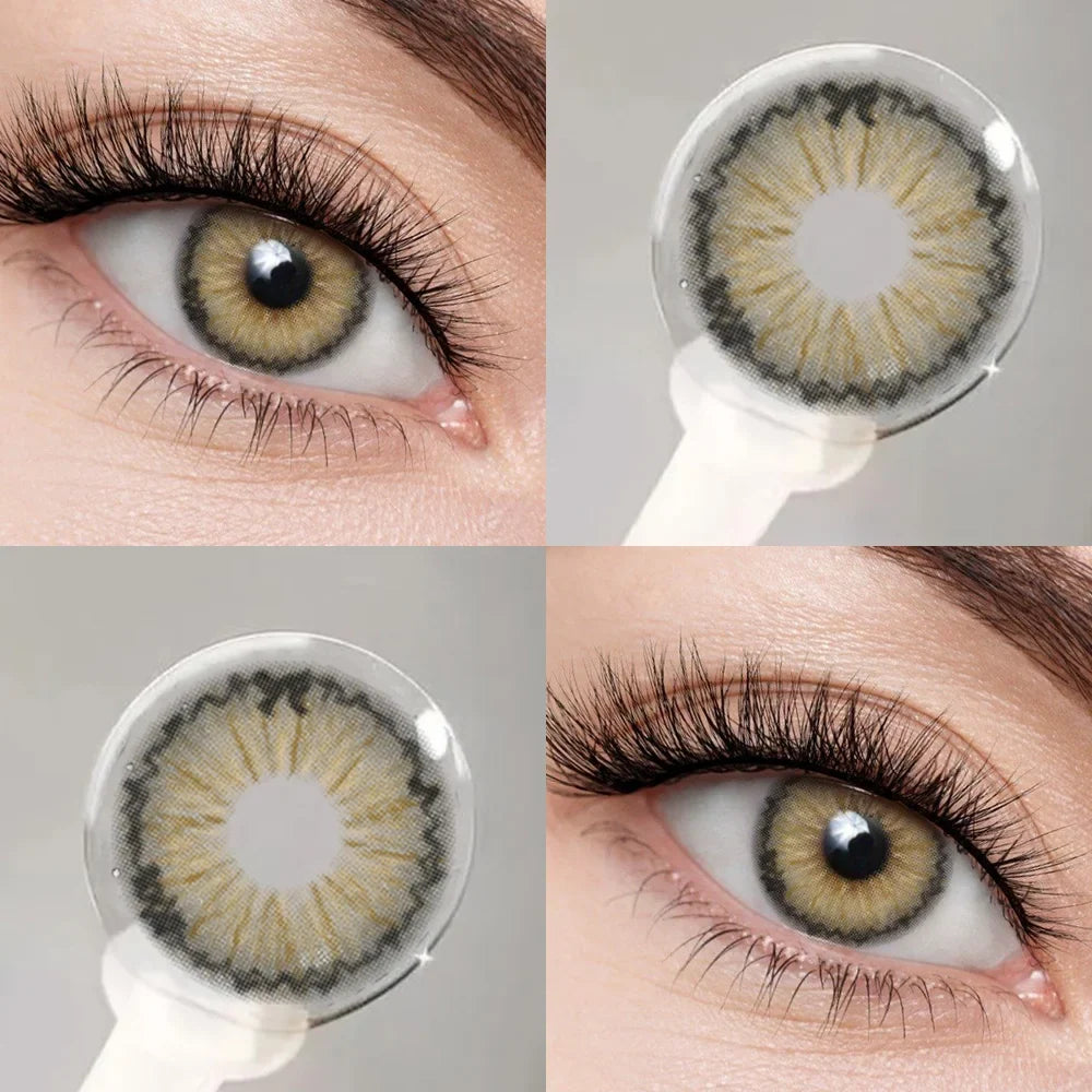 2PCS 1Year Contact Lenses for Eyes Natural Beauty Pupils Eyes Lenses Korean Brown Contacts Fashion Green Pupil Lenses-Secret Grey-0-CHINA-Free Shipping Leatheretro