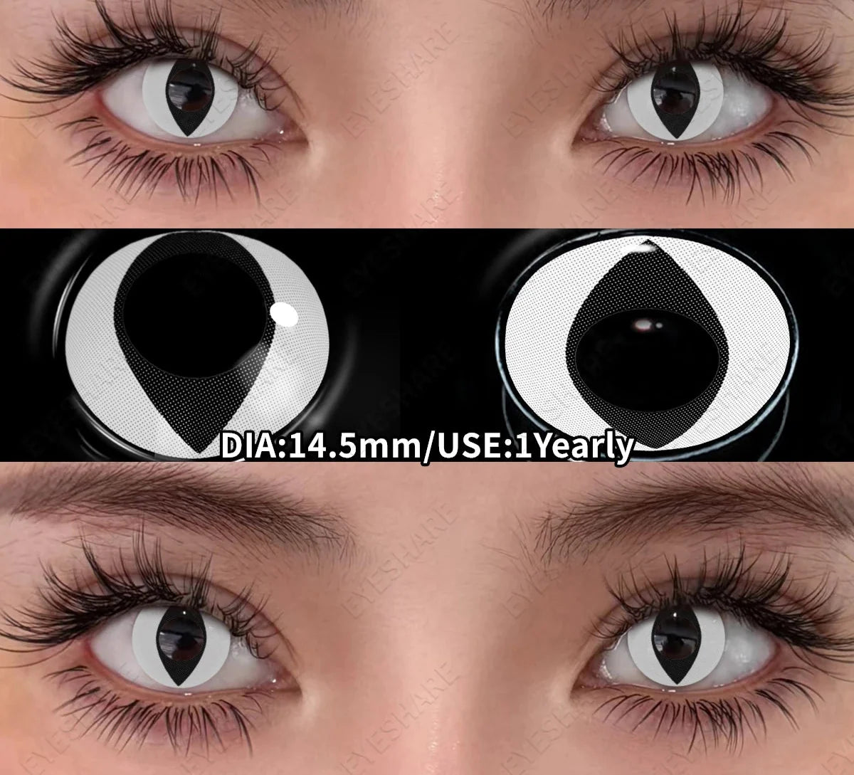 Cosplay Colored Contact Lenses Crazy White Lenses Red Anime Contacts Halloween Beauty Makeup Lens Black Eyes Contacts