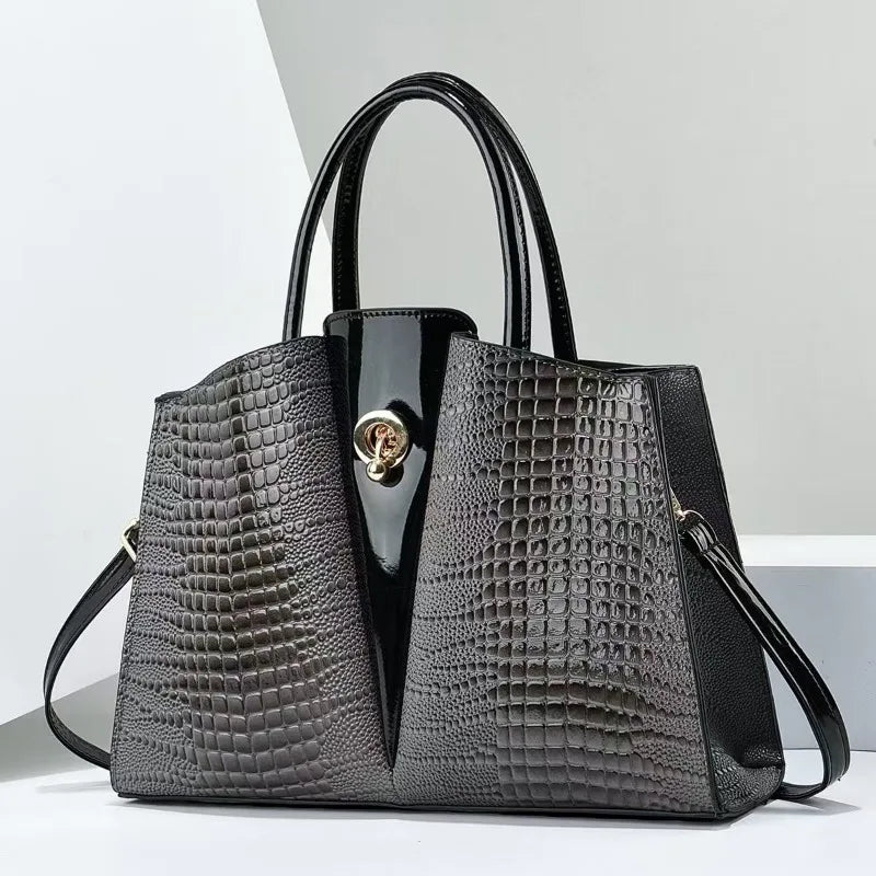 Luxury Designer Ladies Shopper Messenger Bags-Handbags-Gray-Free Shipping Leatheretro