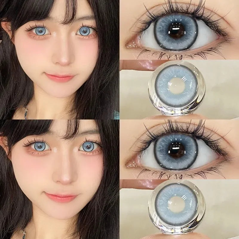 1 Pair High Quality Blue Lenses Colorld Contact Lenses with Degree 0.00 to- 8.00 Cosmetic Natural Eye Contacts Lenses-William Hare-6.00-Free Shipping Leatheretro