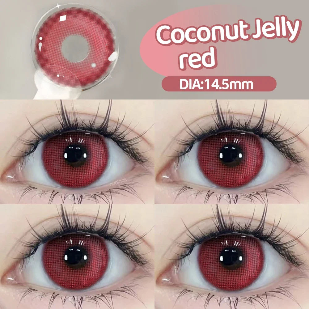 2pcs/pair Cyber Series Halloween Colored Contact Lenses for Makeup Eyes Big Pupils Red Contact Lenses Brown Lens Myopia