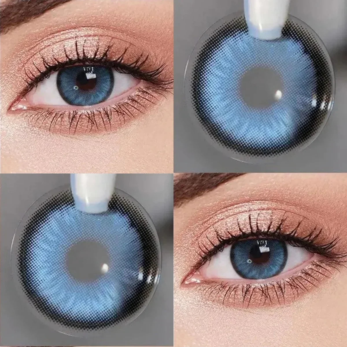 Natural Gray Colored Contact Lenses,  Soft Eye Lenses for Daily Wear, Office, Dating, Party, Travel & Beauty Makeup