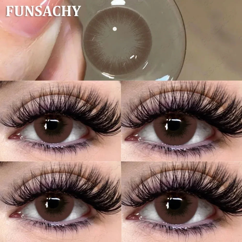 1 Pair Big Black Color Contact Lenses Natural Gray Lenses Blue Korean Eye Makeup Contacts Yearly Beauty Pupils Cosmetic-BLOOM-CHOCOLATE-0-Free Shipping Leatheretro