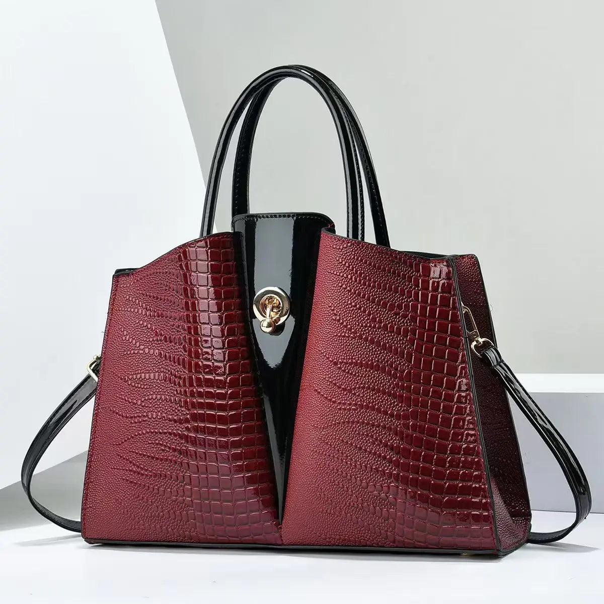 Luxury Designer Ladies Shopper Messenger Bags-Handbags-Black-Free Shipping Leatheretro