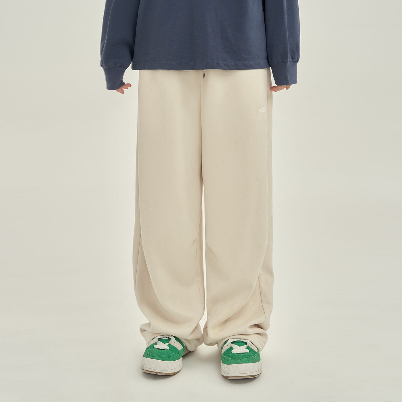 F426 Faux Suede Oversized Crease Pants-Pants-S-Beige-Free Shipping Leatheretro