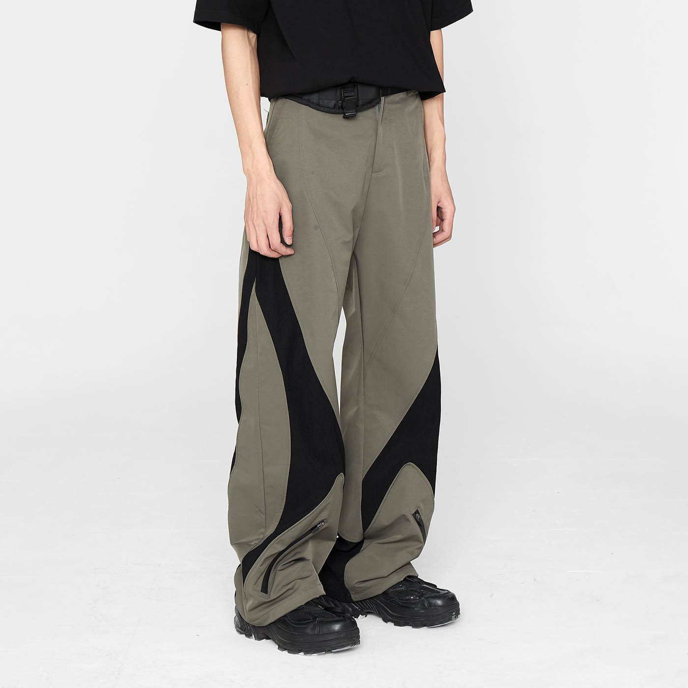 49PERCENT The X Spliced Zipper Pants-Pants-XS-Grey-Free Shipping Leatheretro