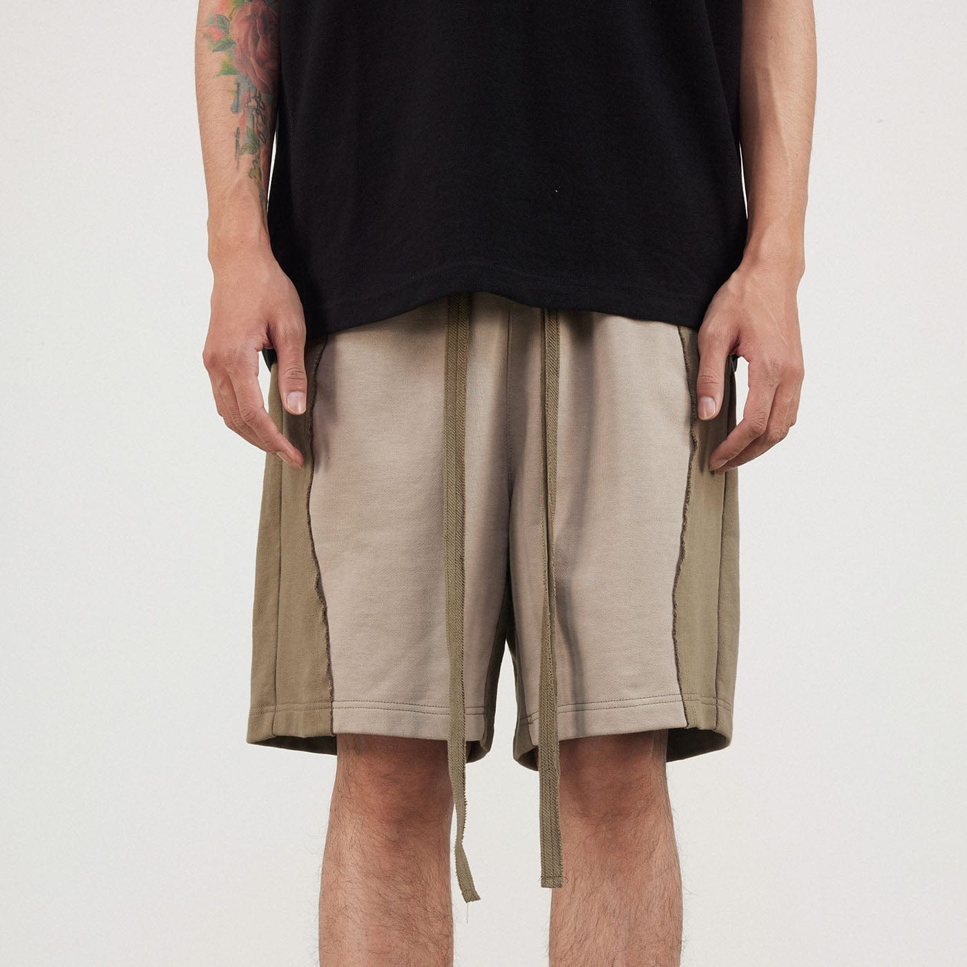 BONELESS Spliced Camber Shorts-Shorts-S-Khaki-Free Shipping Leatheretro