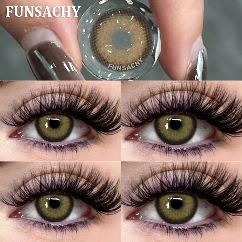 1 Pair Big Black Color Contact Lenses Natural Gray Lenses Blue Korean Eye Makeup Contacts Yearly Beauty Pupils Cosmetic-ELESIS-BROWN-0-Free Shipping Leatheretro
