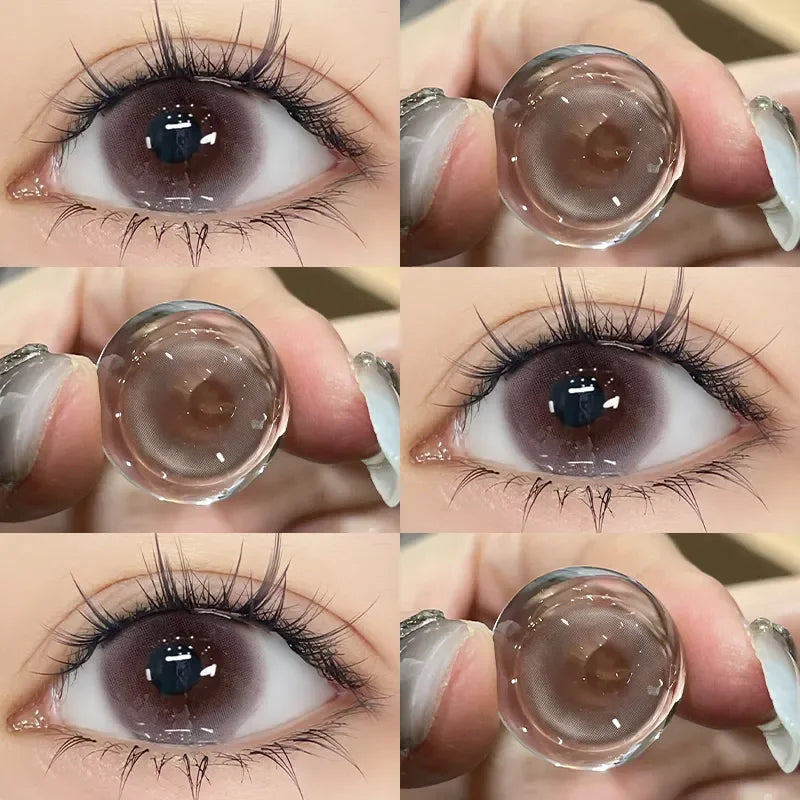 1Pair Grey Contact Lenses for Eyes Colored Lenses Beauty Pupils Soft Lens Make up Fashion Lenses Yearly Use Fast Shipping-Gentle Pink-4.25-Free Shipping Leatheretro