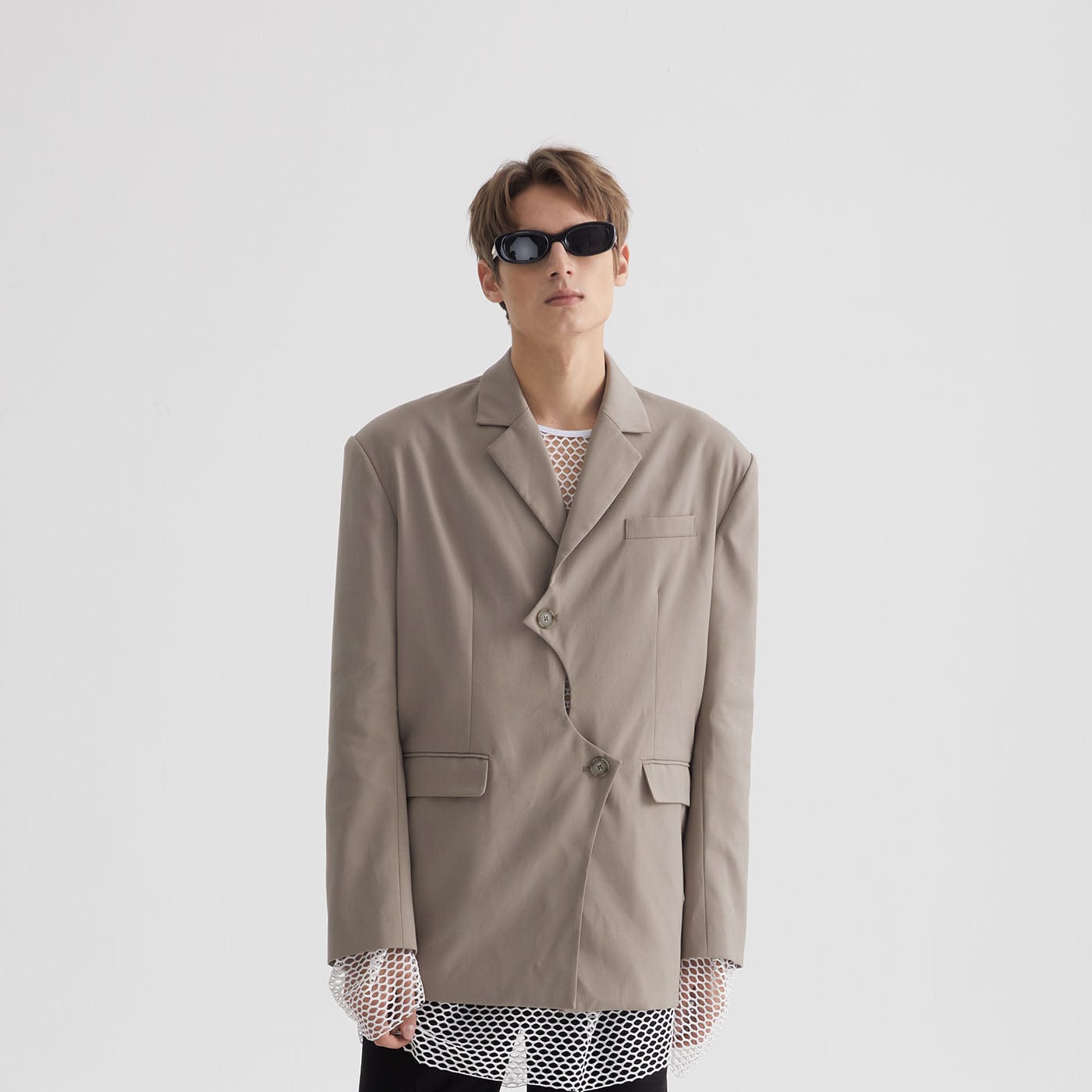 LEONSENSE Asymmetrical Twist Padded Coat (Only Size L Left)-Jacket-S-Free Shipping Leatheretro