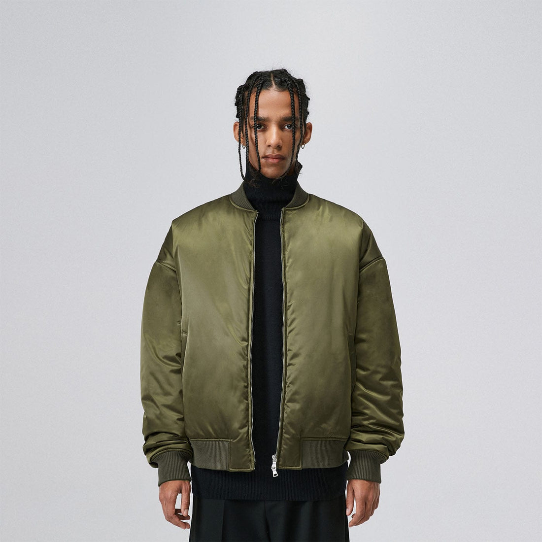 BONELESS Cotton Padded Bomber Jacket (Only Size L Left)-Jacket-S-Green-Free Shipping Leatheretro