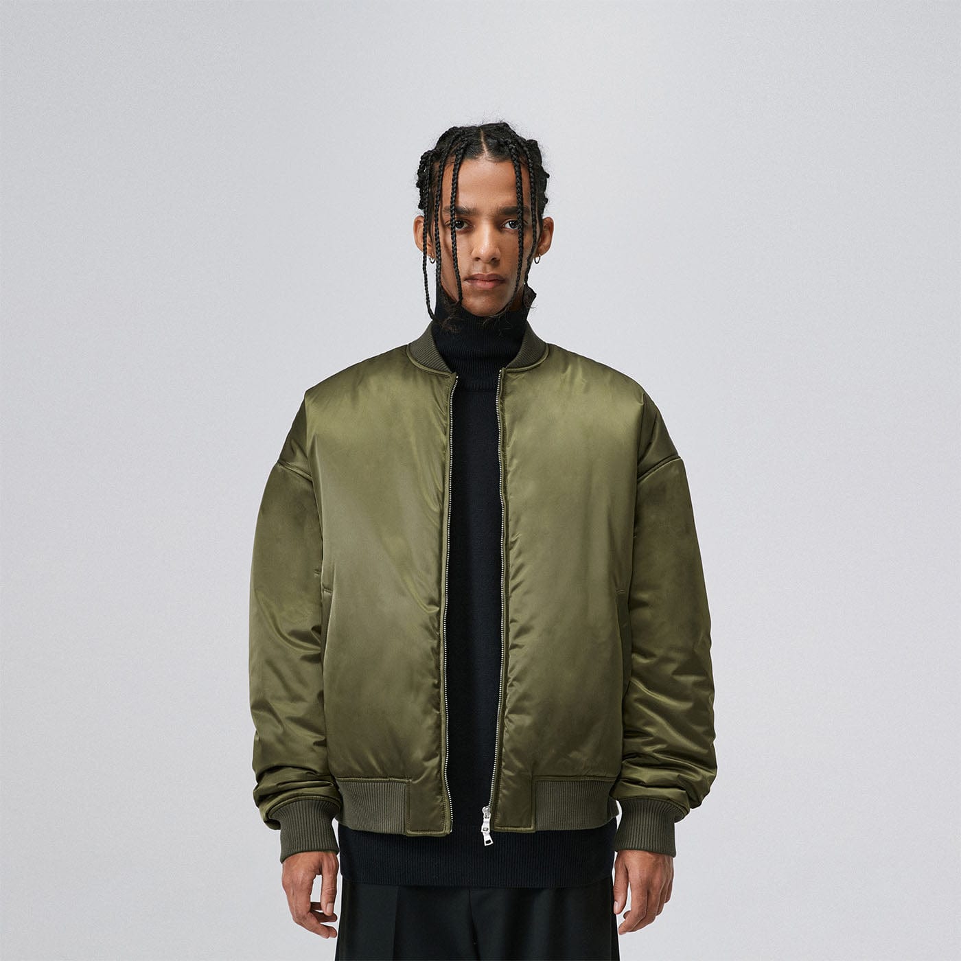 BONELESS Cotton Padded Bomber Jacket (Only Size L Left)-Jacket-S-Green-Free Shipping Leatheretro