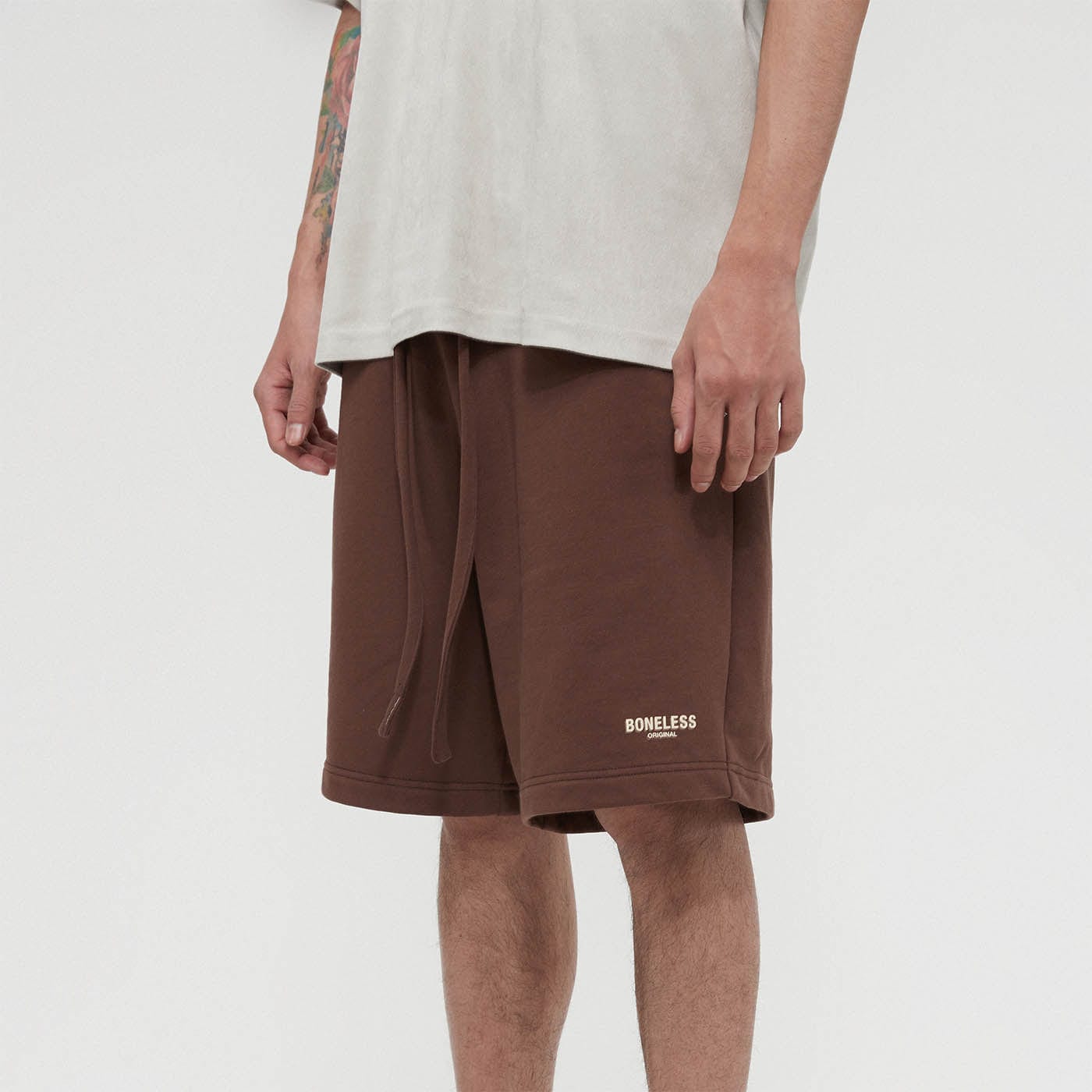 BONELESS Original Series Zipped Pocket Shorts-Shorts-S-Brown-Free Shipping Leatheretro