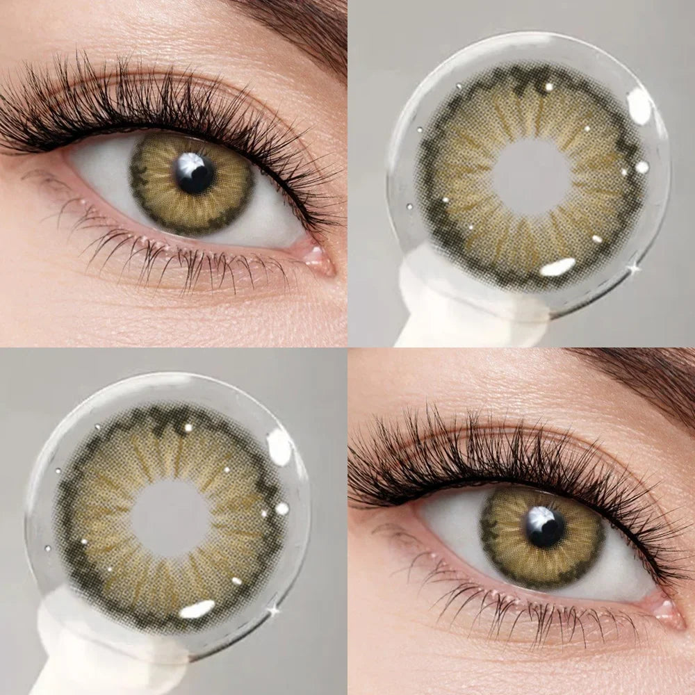 2PCS 1Year Contact Lenses for Eyes Natural Beauty Pupils Eyes Lenses Korean Brown Contacts Fashion Green Pupil Lenses-Secret Brown-2.50-CHINA-Free Shipping Leatheretro