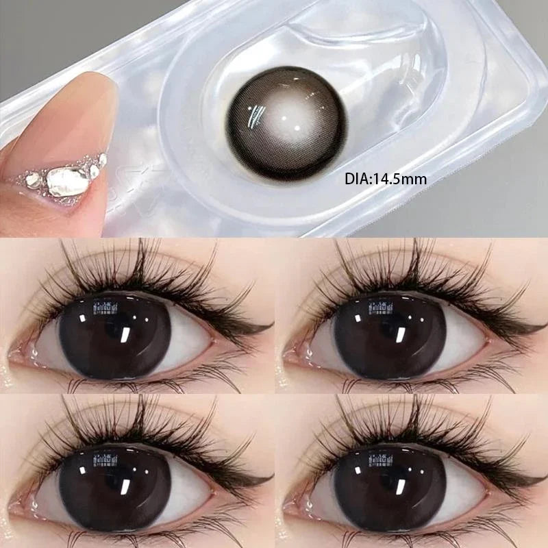 Black Large Diameter Color Contact Lenses Men 1pair/2pcs Color Cosmetics Fashion Accessories with Diopter Prescription Lenses