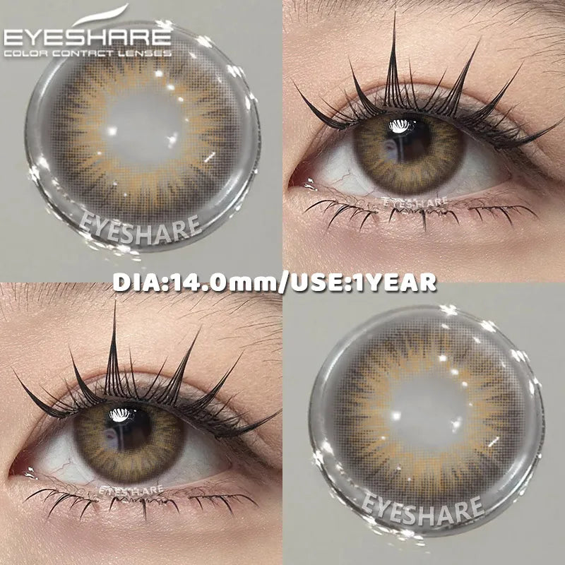 1 Pair Color Contact Lenses for Eyes Color Pupils Natural Brown Lenses Beautiful Pupils Cosmetic Gray Eye Lenses Yearly