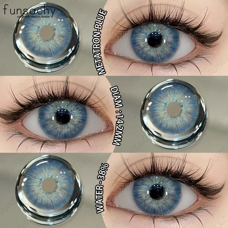 2PCS Colored Eye Lenses Brown Colorcon Contact Lenses Grey High Quality Natural Pupils Blue Cosmetic Beauty Lens Yearly