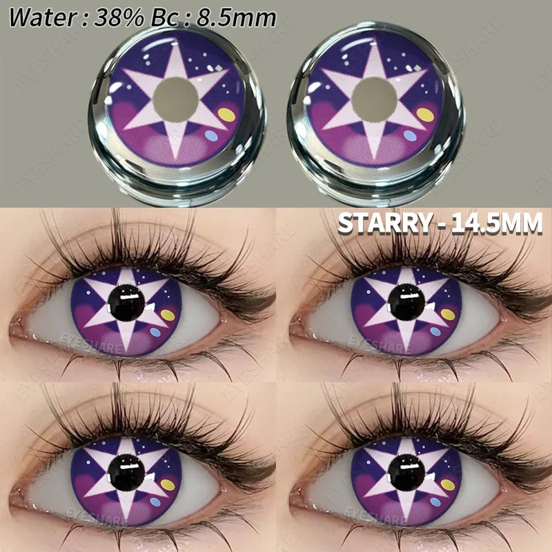 Colored Contact Lenses 2pcs Purple Contact Lenses Anime Cosplay Contact Eye Lenses Halloween Beauty Makeup Color Lens-STARRY-China Mainland-Free Shipping Leatheretro