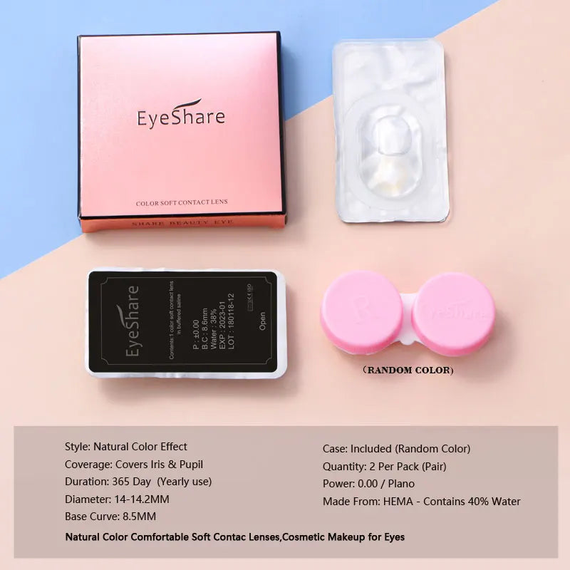Natural Color Contact Lenses For Eyes 1Pair Multicolor Lens Soft Yearly Blue Eye Contact Beautiful Pupils Beauty Makeup