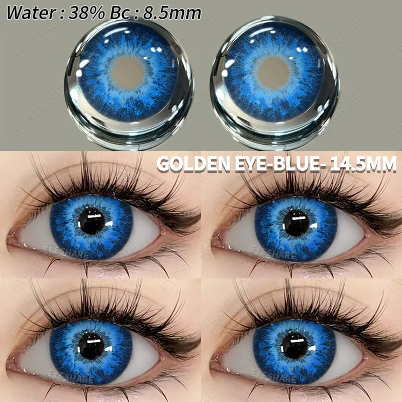 Cosplay Color Contact Lenses Halloween Contact Lenses for Eyes 2pcs Blue Color Contacts Anime Accessories Yellow Lenses