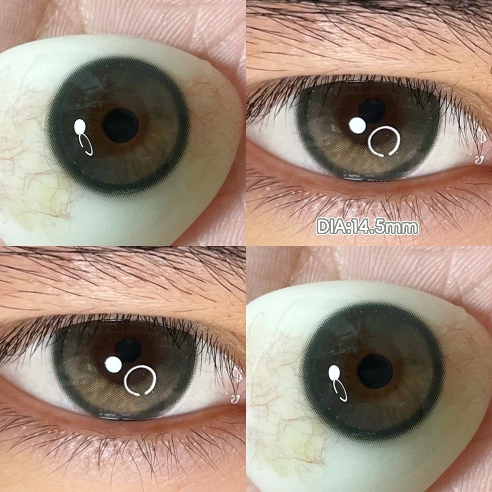 2pcs Natural Green Contact Lenses fo Eyes Beauty Color Pupils Makeup Color Eye Lenses Big Diameter Myopia Lenses-green plum-8.00-Free Shipping Leatheretro