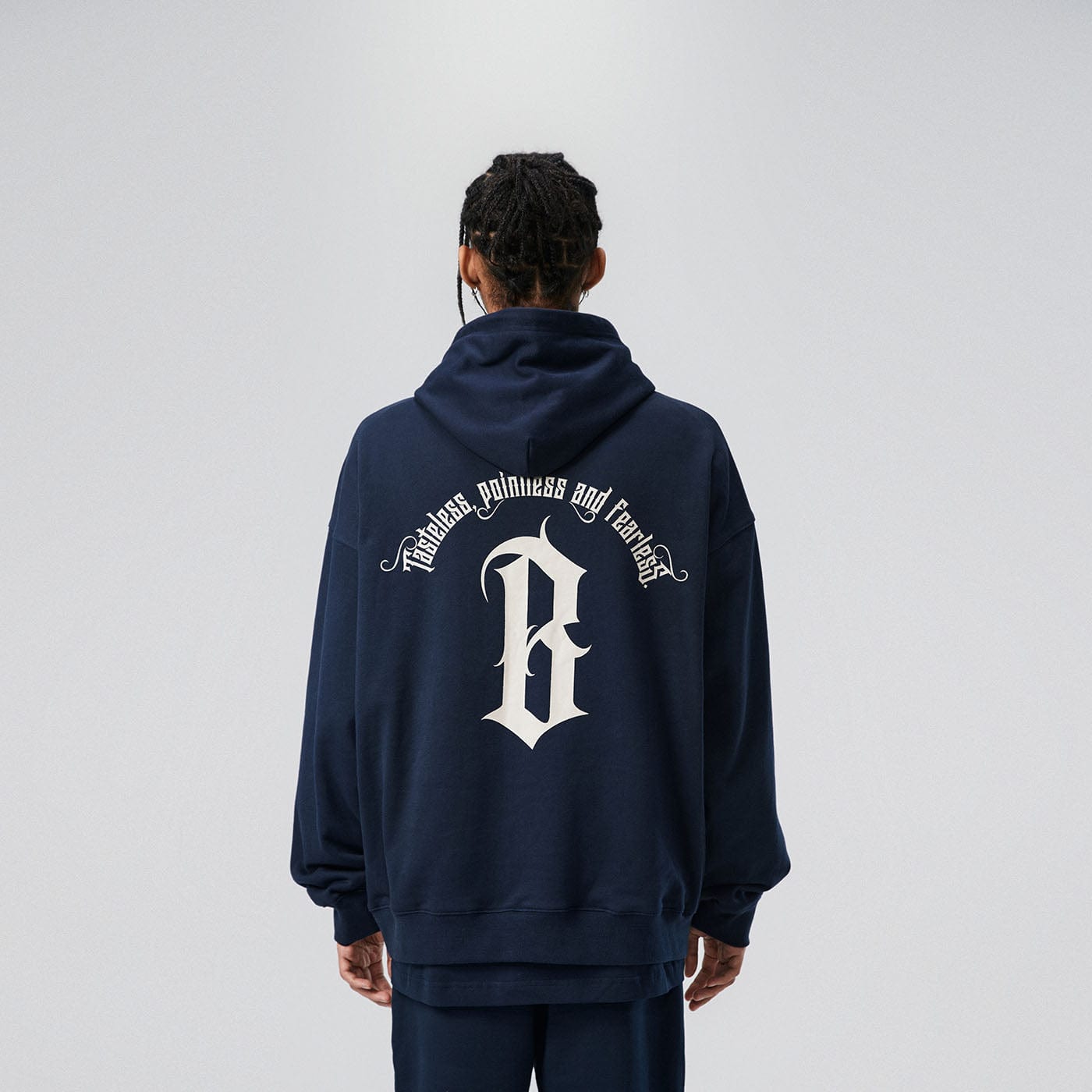 BONELESS Gothic Slogan Hoodie-Hoodie-S-Blue-Free Shipping Leatheretro