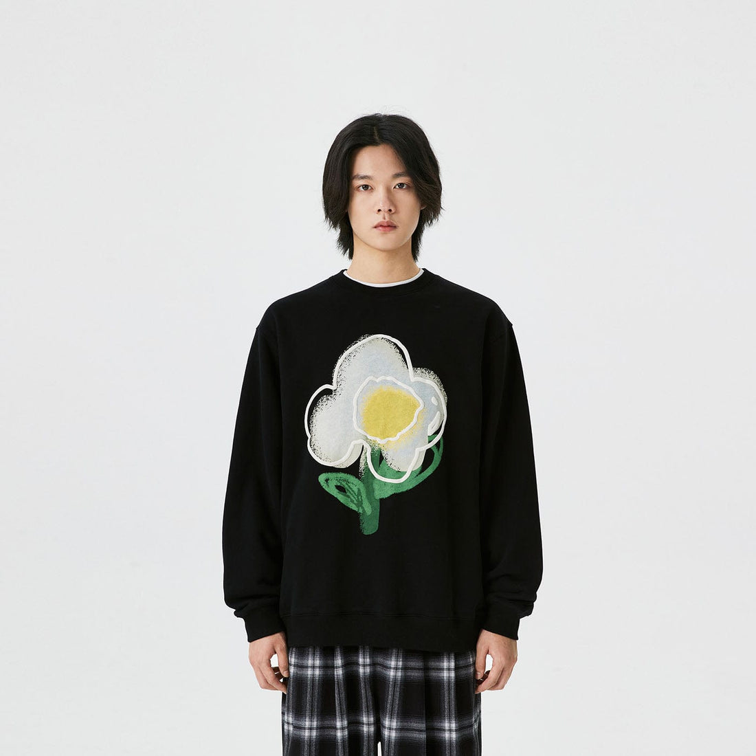 CONKLAB Fried Egg Flower Graphics L/S T-Shirt-L/S Tee-S-Green-Free Shipping Leatheretro