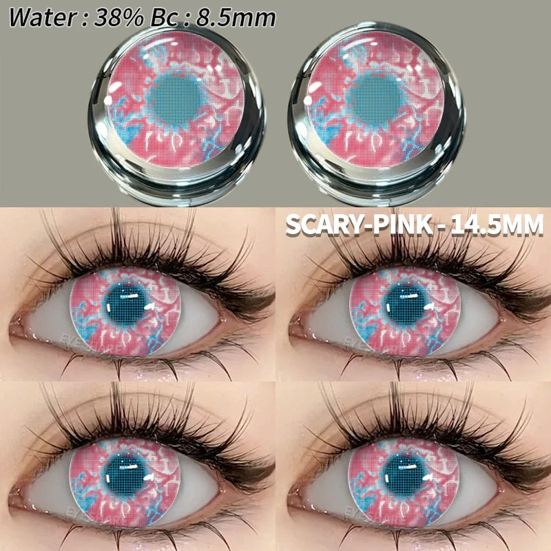 Cosplay Color Contact Lenses Halloween Contact Lenses for Eyes 2pcs Blue Color Contacts Anime Accessories Yellow Lenses