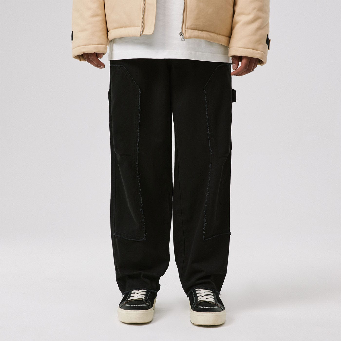 BONELESS Raw Edge Lumber Pants-Pants-S-Apricot-Free Shipping Leatheretro