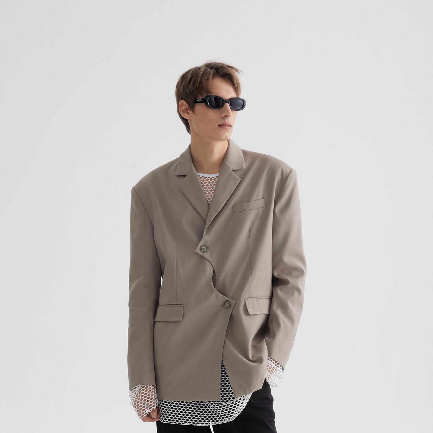 LEONSENSE Asymmetrical Twist Padded Coat (Only Size L Left)-Jacket-S-Free Shipping Leatheretro