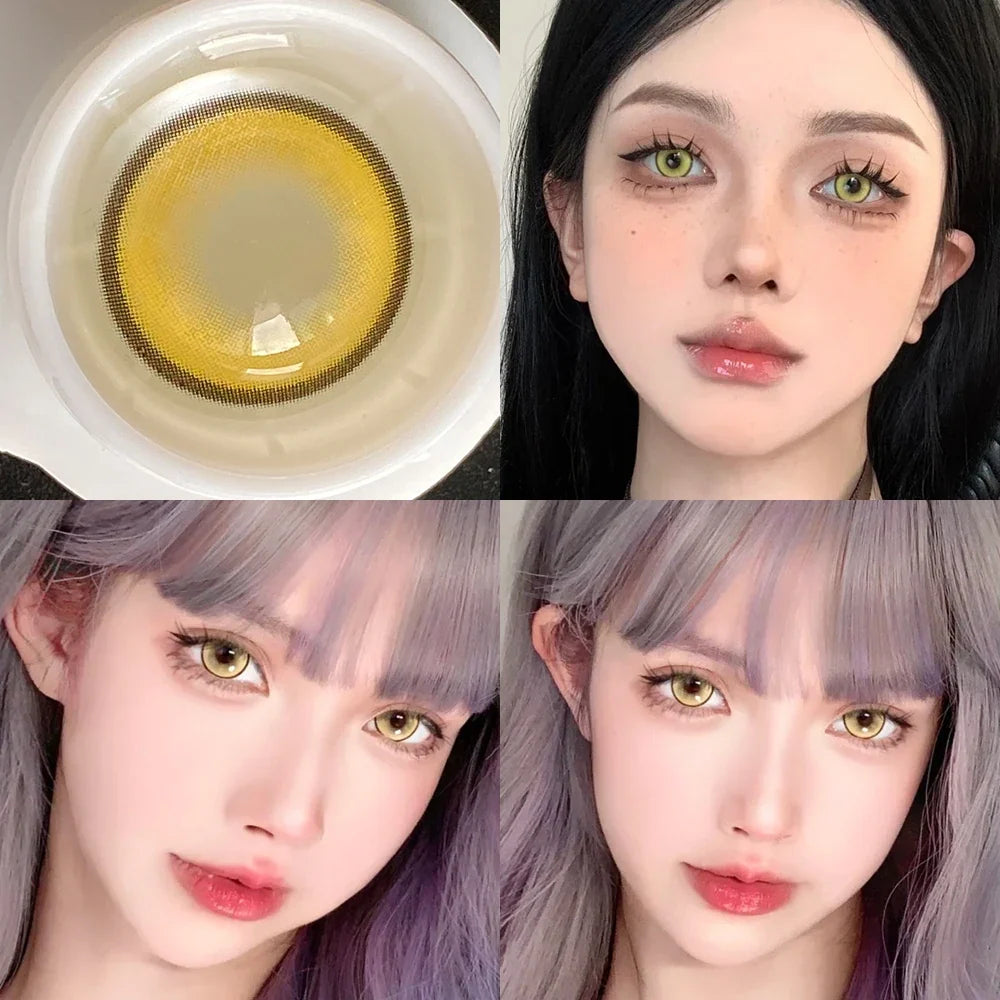 2pcs/pair Cyber Series Halloween Colored Contact Lenses for Makeup Eyes Big Pupils Red Contact Lenses Brown Lens Myopia