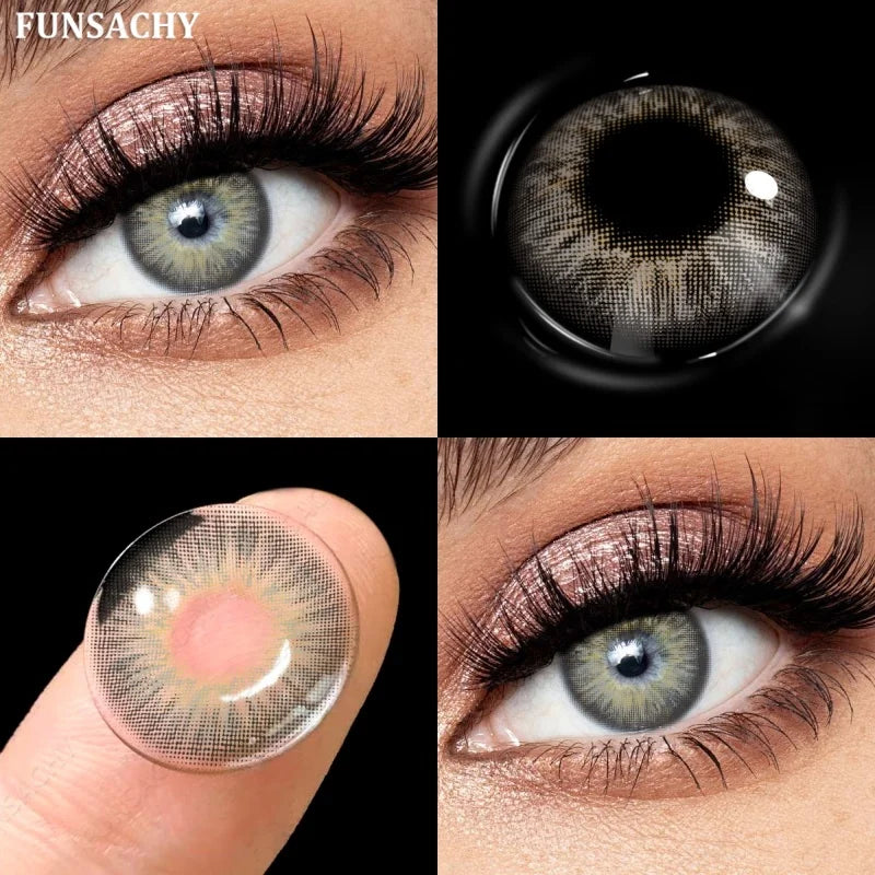 1 Pair Gray Color Contact Lenses for Eyes Natural Brown Blue Lenses Green Eye Contacts Beauty Cosmetic Pupils Yearly-MANILA-GRAY-0-Free Shipping Leatheretro