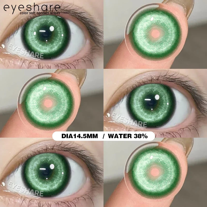 Contact Lenses 14.5mm 1Pair for Anime accessories for eyes Cosplay Color contact Lenses Halloween Eye Contacts yearly use-RHINE-GREEN-Free Shipping Leatheretro