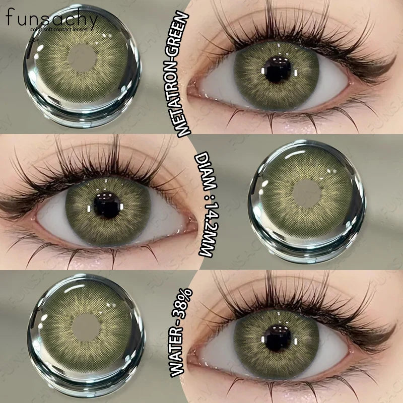 2PCS Colored Eye Lenses Brown Colorcon Contact Lenses Grey High Quality Natural Pupils Blue Cosmetic Beauty Lens Yearly