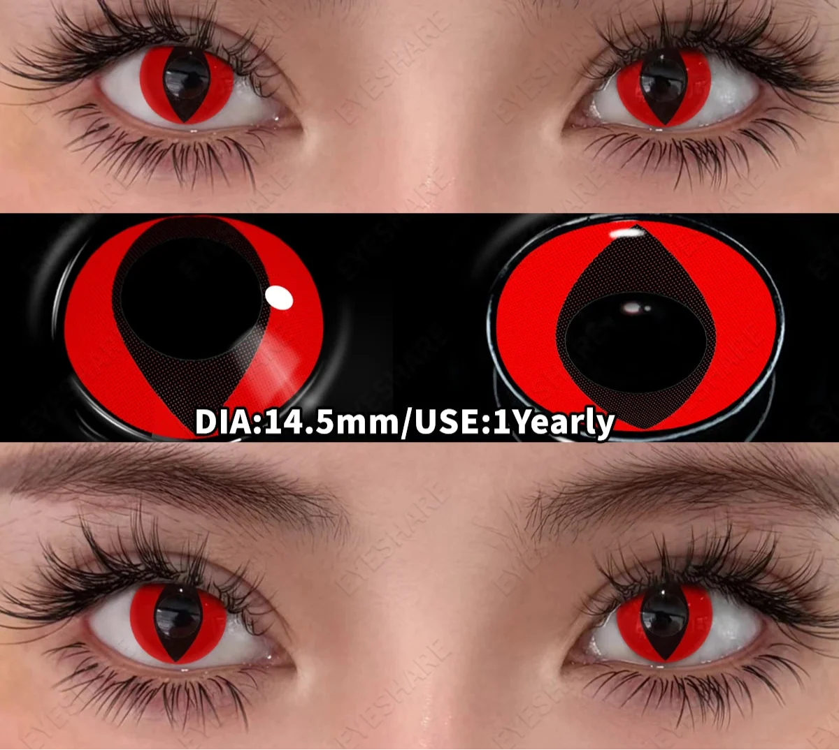 Cosplay Colored Contact Lenses Crazy White Lenses Red Anime Contacts Halloween Beauty Makeup Lens Black Eyes Contacts