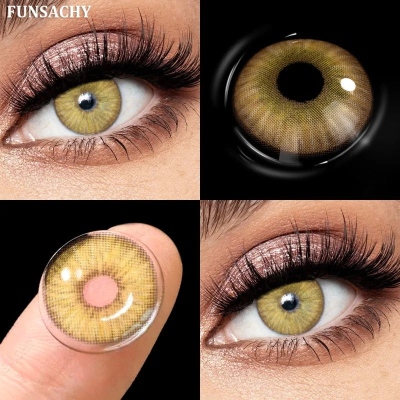 1 Pair Gray Color Contact Lenses for Eyes Natural Brown Blue Lenses Green Eye Contacts Beauty Cosmetic Pupils Yearly-LUCIFER-BROWN-0-Free Shipping Leatheretro