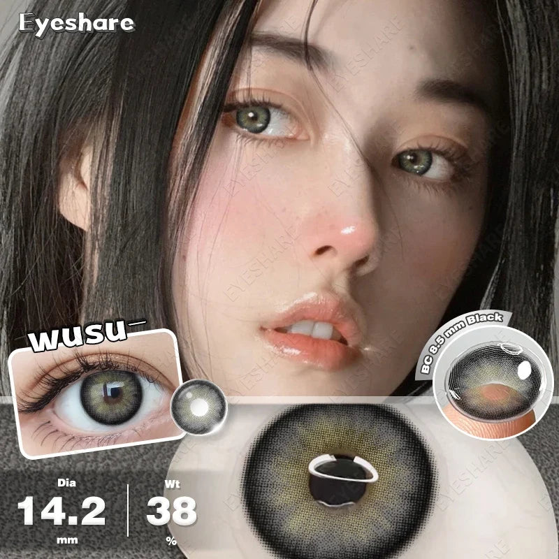 2pcs Color Contact Lens for Eyes Chocolate Makeup Lens Natural Blue Gray Eyes Contact Brown Beauty Lenses Green Contact