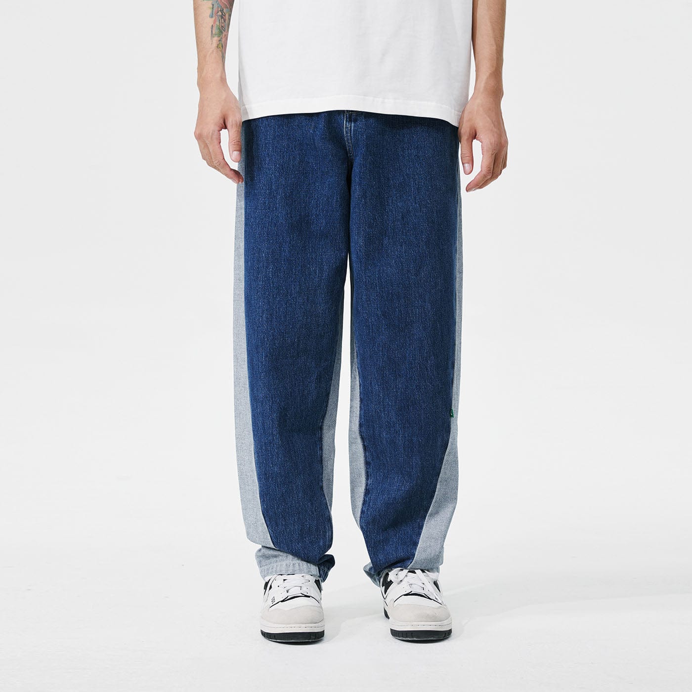 CONKLAB Classic Spliced Straight Jeans-Jeans-S-Blue-Free Shipping Leatheretro